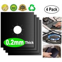 4 Pack Kitchen Gas Stove Top Burner Covers Reusable Gas Range Protectors Non Stick Toaster Oven Liner Cleaning Pad CoverMat