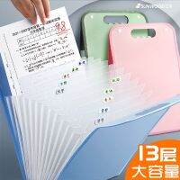 ◎ paper storage bag organ folder multi-layer transparent insert elementary school students with junior high put subject classification book clip file large-capacity finishing artifact