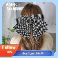 ALDRICH FASHION สีดำสี ที่ผูกโบว์ สำหรับจัดแต่งทรงผม สำหรับผู้หญิงผู้หญิง โบว์ผมริบบิ้น คลิปโบว์ติดผม คลิปผมขนาดใหญ่