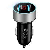 【100%-New】 Gadgets Town FLOVEME 4.8A Car Charger โทรศัพท์มือถือ Fast Charging Adapter ในรถยนต์พร้อมจอแสดงผล LED Quick Charge Dual USB Car Charger Universal