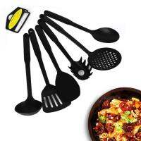 KONCO 6 Pieces Plastic Kitchen Utensils Set Baking Cookware Set with Colander Spoon Spatula Shovel Soup Spoon Pasta claw