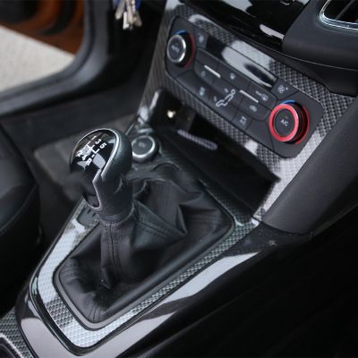 for Ford Focus 2015 2016 2017 MK3 ST Carbon Fiber Color ABS Inner Gear Shift Panel Cover Trim LHD