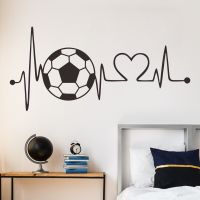 Football Heartbeat Wall Sticker Sports Football Bedroom Background for Home Decoration Kids Boy Room Wallpaper Creative Stickers Wall Stickers  Decals