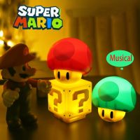 ?【 Readystock】 + Gratis Ongkir?Super Mario Bros เครื่องหมายคำถาม LED เสียงชาร์จอิฐไฟกลางคืนโคมไฟโต๊ะหัวเตียงของเล่นสำหรับเด็ก