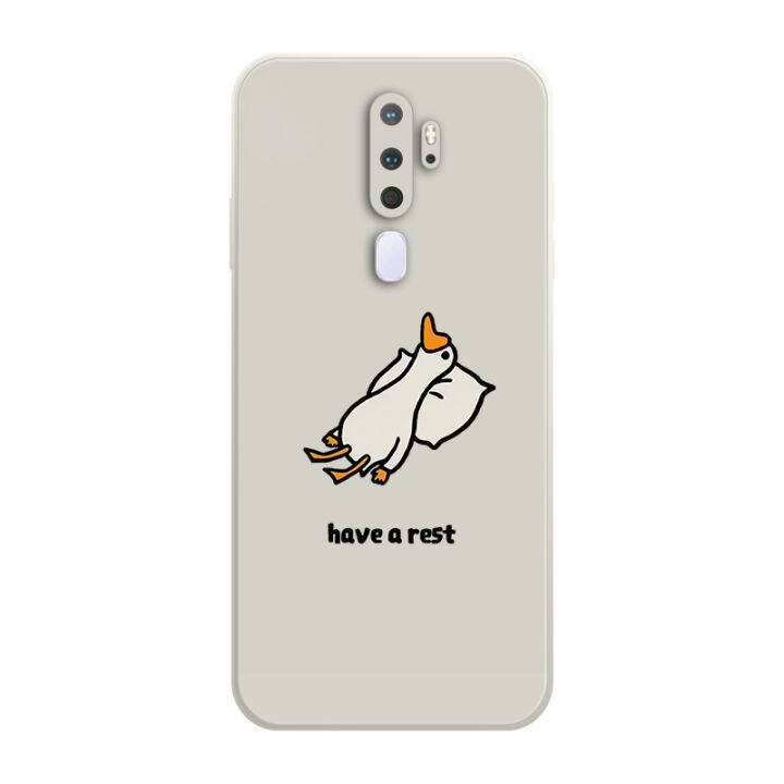 เคส-oppo-a5-2020-case-เคสการ์ตูนน่ารักเป็ดเคสซิลิโคนเหลว-flocking-ฝาครอบโทรศัพท์ป้องกัน-เคสโทรศัพท์