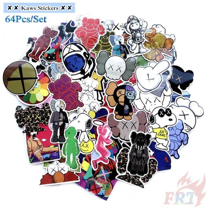 64Pcs/Set Kaws Stickers Cool Kaws Waterproof Mixed JDM Doodle Stickers ...