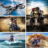 5D Diy Diamond Painting Cross Stitch Kits Mountain Motorcycle Comition Racing Moto Diamond Mosaic Embroidery Extreme Sport