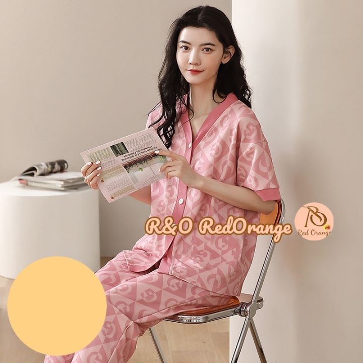 terno-ชุดนอนสตรีสำหรับผู้หญิง-ชุดนอนผ้าฝ้ายสแปนเด็กซ์ใหม่ชุดนอนใส่อยู่บ้านสไตล์เกาหลีกิโมโนญี่ปุ่นชุดนอน-terno-hf