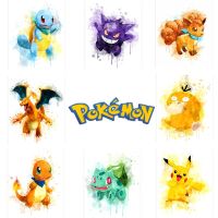 ที่สวยงามโปเกมอนสีน้ำผ้าใบศิลปะ-Pikachu อะนิเมะโปสเตอร์-Frameless ภาพจิตรกรรมฝาผนังสำหรับห้องเด็กและห้องนั่งเล่นตกแต่ง0919