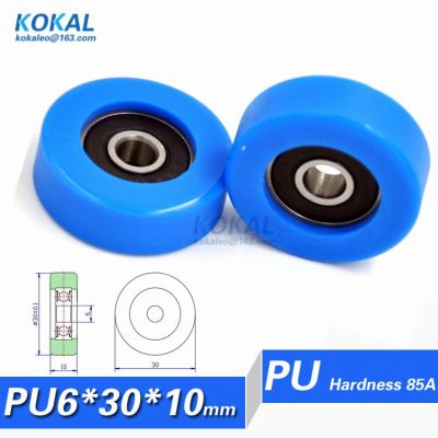 ✟ [PU0630-10]Free shipping 10PCS polyurethane PU sliding window door rubber roller 626RS TPU bearing wheel 6x30x10mm
