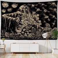 Terrifying Eye Skeleton Tapestry Wall Hanging Hippie Witchcraft Mysterious Abstract Psychedelic Dormitory Home Decor