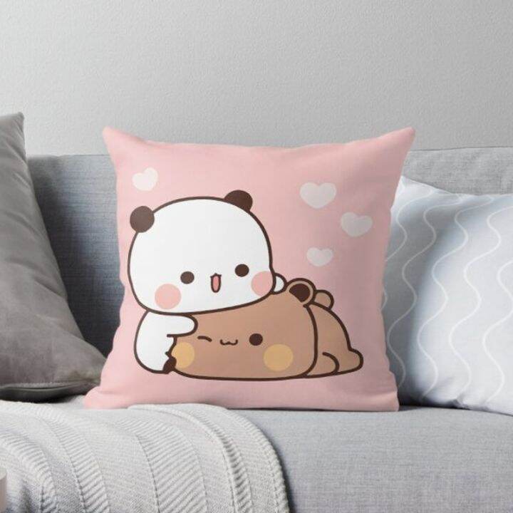 panda-bear-hug-bubu-duda-mochi-peach-cat-throw-pillow-bedroom-sofa-anime-bed-fashion-pillowcase