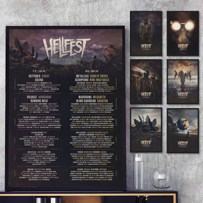 Hellfest Lineup 2022 Poster Metal Music Festival Wall Art Picture Canvas HD Print Bedroom Mural Home Decoration Painting Cuadros Wall Décor