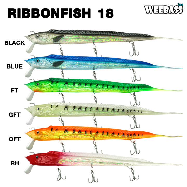 อุปกรณ์ตกปลา-weebass-เหยื่อปลายาง-รุ่น-ribbonfish-18-เหยื่อยาง-ปลาดาบ-เหยื่อทรอลิ่ง