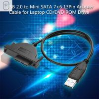 VISIONN USB ทนทาน2.0เป็น Mini Sata II สำหรับแล็ปท็อป USB CD/DVD ROM ไปยัง SATA อะแดปเตอร์สายแปลงสัญญาณอุปกรณ์เชื่อมต่อภายนอก Slimline Drive