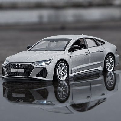 โมเดลรถยนต์สปอร์ตแบ็ค RS7รถ Audi สำหรับรถโลหะผสมโมเดลรถของเล่นหล่อโมเดลรถยนต์เสียงเบาของเล่นของสะสมของขวัญวันเกิด