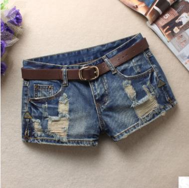 2022 Newest S/3Xl Summer WomenS Trendy Hole Denim Shorts Fashion Beggars Shorts Jean Low Waist Jeans Shorts Without Belt J2711