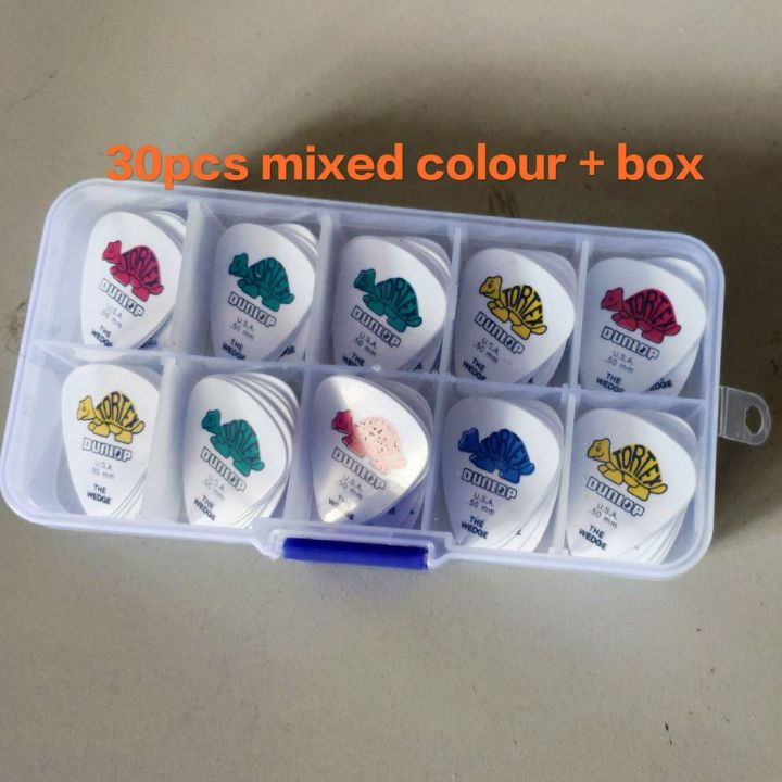 ready-stock-30pcs-thickness-mix-electric-bass-acoustic-guitar-picks-pick-box