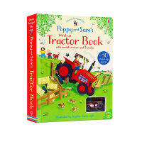 Usbornes tractor windup guidebook poppy and sam S wind up tracker Book English original farm story toy book large paperboard including tractor + 30 paper card models