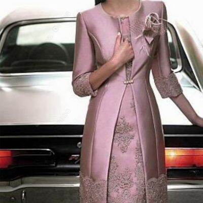 【YF】 Scoop Sheath Threee Quarter Mother of Bride Dresses for Ladies 2023 Summer New Arrived Economic Wedding Party Gown Robe De Soiré