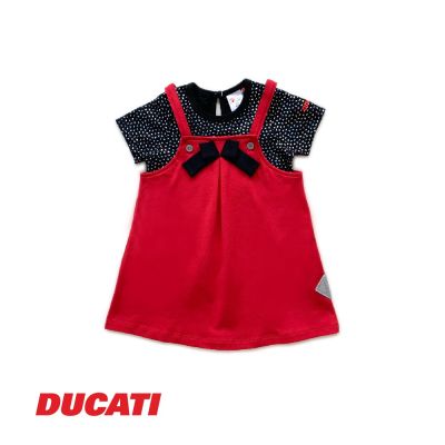 Ducati BABY GIRL PINAFORE พร้อมเสื้อยืด สําหรับเด็กผู้หญิง820124-826061 br