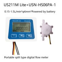 US211M Lite Portable Digital Flow Meter with USN-HS06PA 6mm OD hose barb Flow Sensor Isentrol Technology