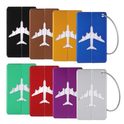 Reusable Metal Travel Luggage Tags Aluminium Suitcase Labels with Ropes Bag Tag Stainless Steel Loop Name ID Card for Suitcase