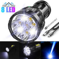 BSIDE ไฟฉาย8led 12000lm,ไฟฉายยุทธวิธีไฟฉายชาร์จไฟได้สว่างมากแบบ Usb เครื่องมือฉุกเฉินสำหรับใช้กลางแจ้งโคมไฟมือ