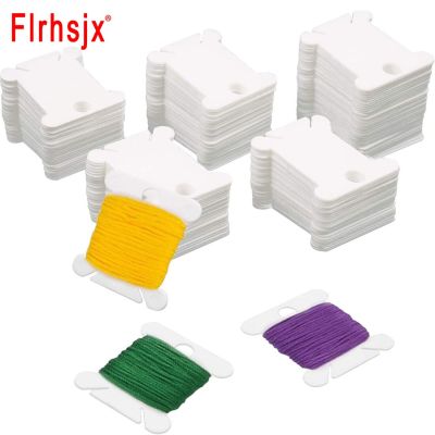 FLRHSJX 30/120pcs Plastic Floss Bobbins Sewing Thread Organizer Holder Embroidery Floss Card DIY Craft Cross Stitch Tools Needlework