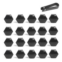 20pcs ABS Car Tyre Wheel Hub Covers Protection Caps Wheel Screw Protector Dust Proof with Nut Cover Puller for Tesla Model 3/Y