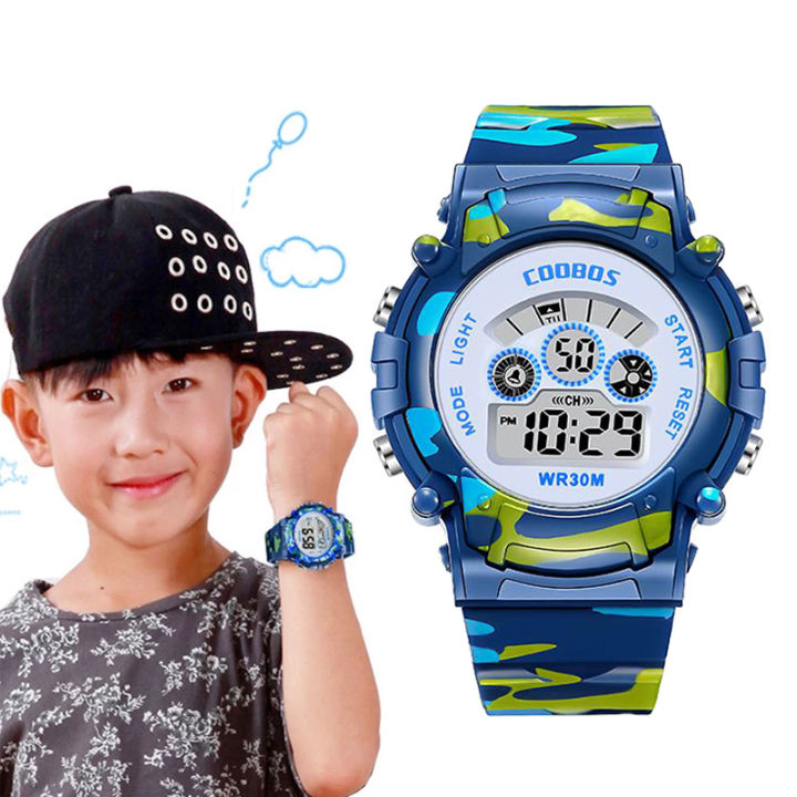 Luminous Waterproof LED Digital Watches/ Boys Girls Stainless Outdoor ...