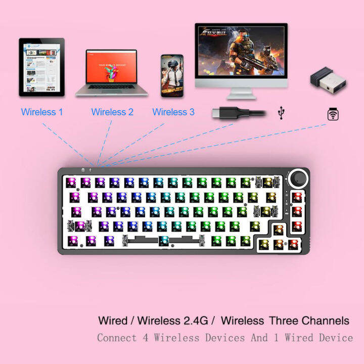 60 Percent NKRO DIY Mechanical Hotswap Keyboard Kits Ergonomic 68 Keys