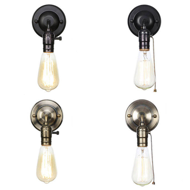 Pull Chain Switch Scones LED Wall Lights Chrome Loft Style R Vintage