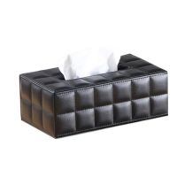 ▽ PU Tissue Box Rectangle Paper Towel Holder Desktop Napkin Storage Container Kitchen Tissue Tray For Home Office