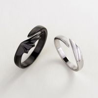 New Hip Hop Angel and Devil Couple Rings Men Women Korean Simple Black White Student Gift Jewelry gift for Engagement Accessary