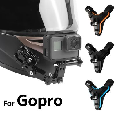 ◄ Motorcycle Helmet Chin Mount Holder Stand Strap Camera Holder for GoPro Hero 9 8 7 5 OSMO Action Xiaomi Sport Camera Accessories