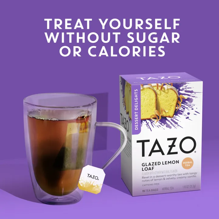 Tazo Glazed Lemon Loaf Dessert Delight Tea 15s CaffeineFree {USA