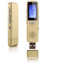 V25 Digital Mini Voice Recorder 16G USB Flash Drive Disk Portable Golden Color MP3 Player Voice Activated sound recording Device