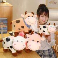 MAIFU Boneka Mainan ยัดนุ่นนิ่มลายการ์ตูนของเล่นสำหรับเด็ก,ตุ๊กตาผ้ากำมะหยี่ของเล่นสัตว์ผ้ากำมะหยี่ปศุสัตว์ตุ๊กตาวัวยัดนุ่นตุ๊กตาผ้ากำมะหยี่กระทิง