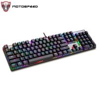 Motospeed CK104แป้นพิมพ์เชิงกลสำหรับเล่นเกม104คีย์ไฟ RGB Backlit เมาส์แบบมีสายสวิทช์สีแดงแป้นพิมพ์พิมพ์สำนักงานสำหรับพีซีแล็ปท็อป