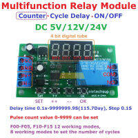 DC 5V 12V 24V 1-Way Multi-Function Pulse Counter Relay Board 0-9999นับ NPNPNP Optocoupler แยก Cyclic Pulse รีเลย์