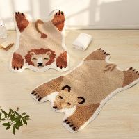 Tufting Animal Bathmat Bear Lion Rug Soft Fluffy Cartoon Car Area Floor Pad Mat Doormat Home Bathroom Kids Room Nursery Decor