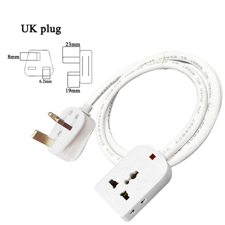 UK Plug To Universal Socket Power Extension Cable Male To Female 3Pin