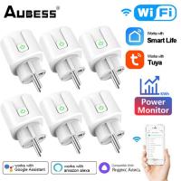 Aubess Smart Socket EU 16A/20A AC100-240V Wifi Smart Plug Power Outlet  Alexa Google Home Voice Control  For Tuya Smart Life APP Ratchets Sockets