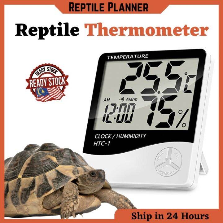 Digital Reptile Thermometer Temperature Humidity Tortoise Meter