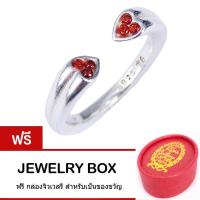 Tips Gallery แหวน เงินแท้ 925  แหวนเพชร CZ 0.3 กะรัต  แหวนทรงหัวใจ Love Heart Ring Design TRS101 ฟรี กล่องของขวัญดีไซน์สวยหรูน่ารัก