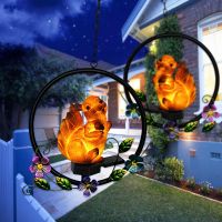 [COD] Cross-border solar energy new outdoor waterproof courtyard squirrel resin pendant chime lawn