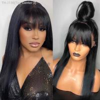 Straight Lace Wigs With Bangs Synthetic Long Straight Wigs For Black Women Heat Resistant Fibre Cheaper Natural Wig Daily Use [ Hot sell ] Toy Center 2