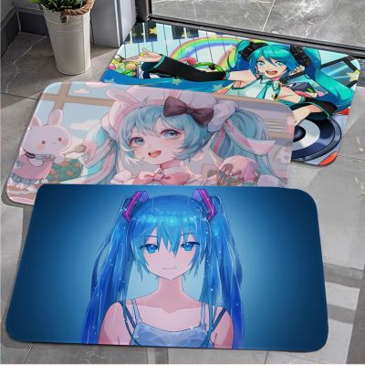 （A SHACK） BANDAI Hatsune Miku อะนิเมะ FloorAnti ลื่นดูดซับน้ำยาวแถบเบาะ Bedroon MatArea พรมปูพื้น