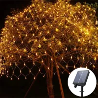 6Mx4M Solar Power LED String Christmas Net Lights Outdoor Fairy Garden Decor Wedding Party Decoration Curtain Lights Street 2023